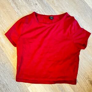 SHEIN Deep Red Casual Crop Top